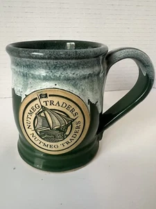 Taza de cerámica de zorro gris 'comerciantes de nuez moscada' taza de café verde - Imagen 1 de 9