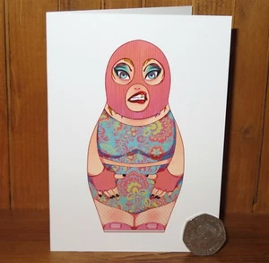 Mother Law DIVORCE Matryoshka Nesting Russian DOLL GREETING BIRTHDAY CARD - Picture 1 of 6
