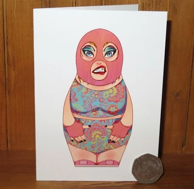 Mother Law DIVORCE Matryoshka Nesting Russian DOLL GREETING BIRTHDAY CARD - Image 1 of 4