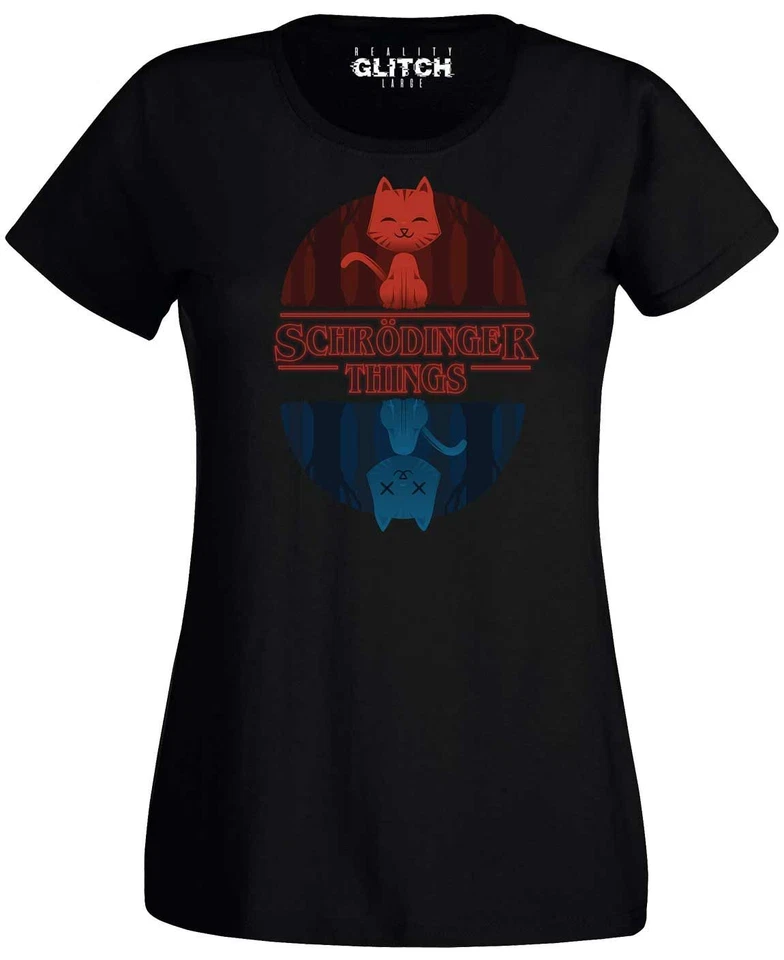 REALITY GLITCH Schrodinger Things Women's T-Shirt Science Physics Quantum Stranger TV