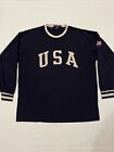 Vintage Polo Sport Ralph Lauren Spellout Made USA Long Sleeve Shirt Navy Mens L