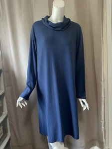 Neu J.Jill blaues Langarmkleid mit Rollkragen Gr. L - Bild 1 von 6