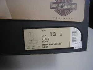 Nuevo Stock Antiguo Talla 13 W Botas de Motocicleta, Logo Harley, LEER - Imagen 1 de 3