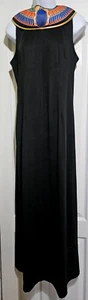 Cleopatra Costume Dress Matte Jersey Maxi Egyptian Collar Halloween Queen Nile L - Picture 1 of 8