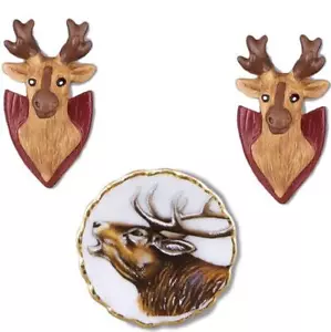 SALE Roe Deer Head Wall Trophy Set 1.608/5 Reutter Dollhouse Miniature - Picture 1 of 2