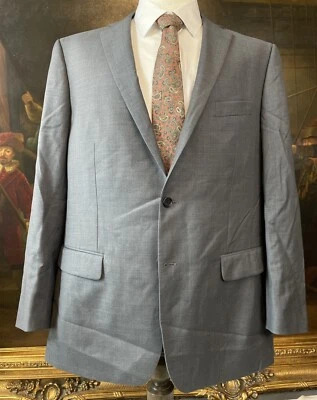 Indochino 48R Bespoke Gray 100% Wool Slim 2 Button Suit Jacket Blazer Sport Coat - Image 1 of 4