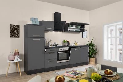 Küche Küchenzeile Küchenblock Eiche Grau Amanda 280 cm Respekta Premium - Bild 1 von 4