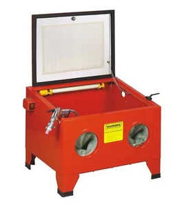 SANDSTRAHLKABINE MIT PISTOLE UND 4 DÜSEN SANDSTRAHLGERÄT KABINE SANDSTRAHLER 90L - Bild 1 von 9