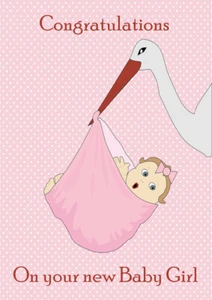 NEU BABY MÄDCHEN GLÜCKWUNSCHKARTE - Bild 1 von 1