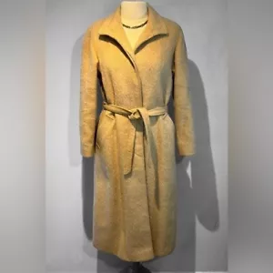 Vintage tan/camel Mohair long coat with belt size small - Picture 1 of 12