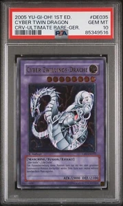 Yugioh Cyber Zwilllings-Drache PSA 10 Ultimate Rare 1. Auflage CRV-DE035 ! POP 2 - Bild 1 von 2