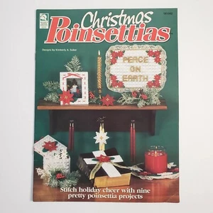 House of White Birches Christmas Poinsettias Plastic Canvas 9 Patterns Ornament - Picture 1 of 5