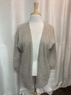 Cárdigan suéter difuso frente abierto Charlotte Russe para mujer talla S rosa polvoriento Foto 1 de 4