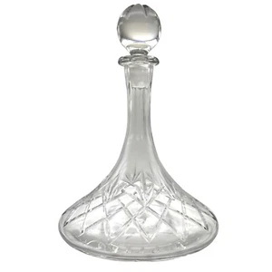 Vintage European heavy clear lead crystal decanter with stopper 10.5” - Picture 1 of 10