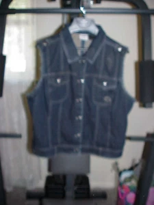 HARLEY DAVIDSON DENIM VEST LADIES WOMENS SIZE 1W - Picture 1 of 11