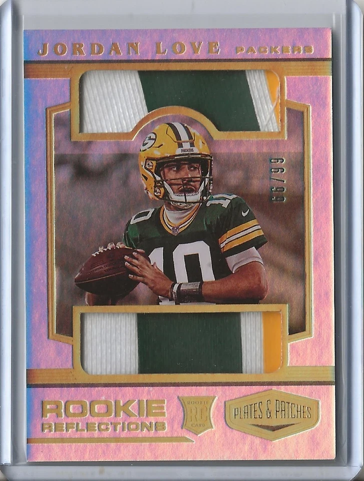 JORDAN LOVE 2020 Panini Plates & Patches Rookie Reflections Patch /99 Packers - Image 1 of 1