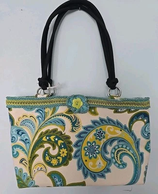 Cartera/bolso pequeño de lona suave cachemira - verde, azul, amarillo  Foto 1 de 4