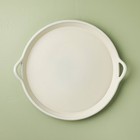 17.5" Oversized Ceramic Tray with Handles Cream - Hearth & Hand with