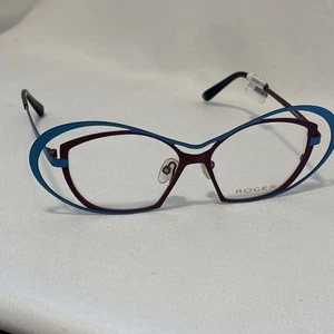 Roger Eva 49-15 Blue & Burgundy Eyeglass Spectacle Frames The Netherlands (BC) - Picture 1 of 14