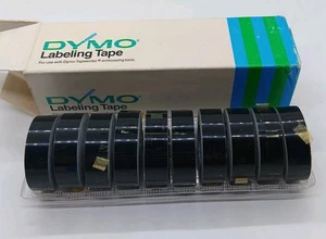 Vintage DYMO Beschriftungsband 1/2" x 12' glänzend schwarz Typ 1 (Box mit 10 Rollen) - Bild 1 von 4