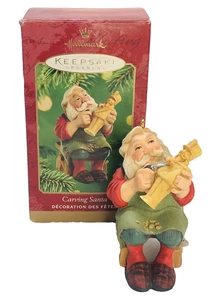 Vtg Hallmark 2001 CARVING SANTA Keepsake Ornament Toy Soldier / Nutcracker ~Rar - Picture 1 of 9