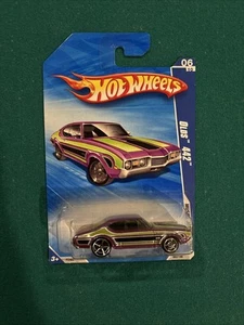 2009 Hot Wheels #82 Muscle Mania 6/10 Olds 442 Purple/green Variant Chrome OH5sp - Picture 1 of 9