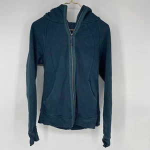 Chaqueta con capucha de buceo con cremallera completa Lululemon verde esmeralda para mujer talla 8 - Imagen 1 de 7