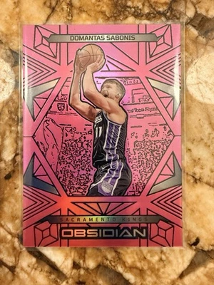 2024-25 Panini Obsidian Domantas Sabonis #65 Electric Etch Pink Flood /49 - Image 1 of 3