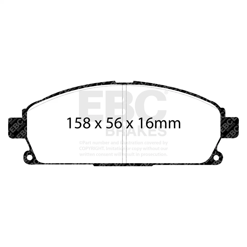 Тормозные колодки EBC UD691 Ultimax подходят для 96–06 MDX Pathfinder Q45 QX4 - Изображение 1 из 3
