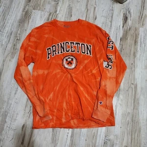 T-shirt Champion Princeton University manica lunga uomo media arancione tie dye - Foto 1 di 2