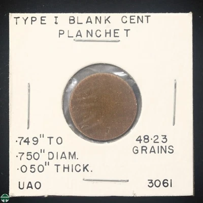 Type 1 Blank Cent Palnchet - in a 2x2 paper flip - Image 1 of 4