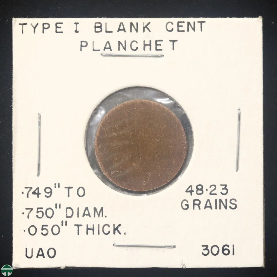 Type 1 Blank Cent Palnchet - in a 2x2 paper flip - Image 1 of 4