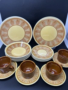 Anchor Hocking Miel Oro Ironstone EE. UU. Juego Completo 20 Piezas Nuevo - Imagen 1 de 8