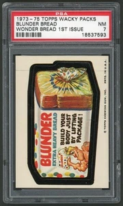 1973 Topps Wacky Packages Pegatina Blunder Bread Wonder Bread Primera Serie PSA 7 - Imagen 1 de 3