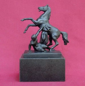 Alte UdSSR Guss STATUE Leningrad Anichkov Brücke/Denkmal Pferd Bändiger/Marmorsockel - Bild 1 von 6