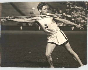 TRACK & FIELD Javelin Thrower LEO KIBBY Vintage Sports RARE 1928 Press Photo - Picture 1 of 2