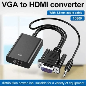 VGA auf HDMI Adapter mit Audiokabel VGA zu HDMI für PC, Laptop - Bild 1 von 7