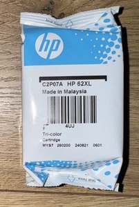HP #62XL Tri-Color Ink Cartridge C2P07AN NEW GENUINE - Picture 1 of 4