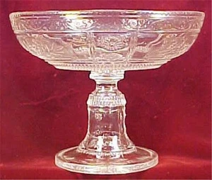 Willow Oak Compote Bryce Bros Wreath Open Clear EAPG Large Antique - Picture 1 of 6