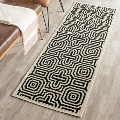 Alfombra Lavable Exterior Patio Colección - 2'3" x 6'7" Corredor, Arena y Negro,... Foto 1 de 4