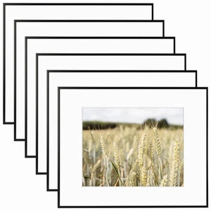  Galerie Wandrahmen 6er Set - Schwarz 16x20 Aluminium Bilderrahmen mit Passepartout für... - Bild 1 von 8