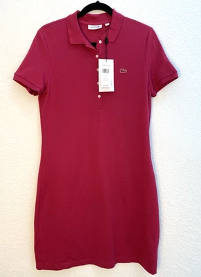 Nuevo con etiquetas Vestido Polo Lacoste Para Mujer Calce Ajustado Elástico Piqué Rosa Fucsia Talla 42-10 Foto 1 de 4