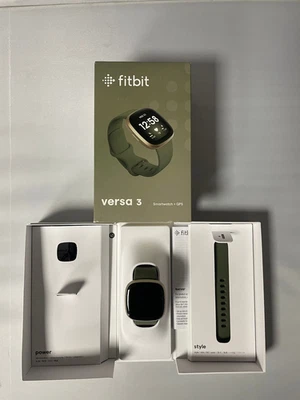 Fitbit Versa 3 Activity Tracker Green Smartwatch GPS Heart Rate - Well Worn - Image 1 of 4