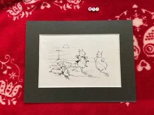 RARE Print. Beatrix Potter.Sketch Art Print , Mounted , Peter Rabbit Etc - Picture 1 of 3