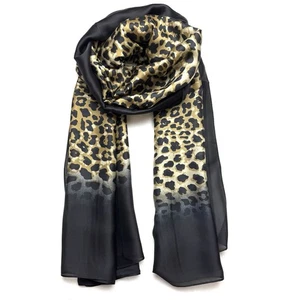 100% Seide Schal Damen Animal Print großer Schal Tuch Halstuch Stil 70*36 cm - Bild 1 von 9