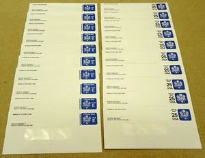 USPS Scott UO76 UO78 E & 25c Envelopes Official Business Mail Lot of 20 Blue - Picture 1 of 6
