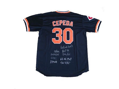 Orlando Cepeda Signed San Francisco Giants (Full Stat) Jersey JSA - Image 1 of 4