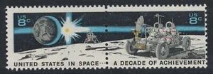 Scott 1434-35 - Década de logros espaciales, rover lunar - Estampillada sin montar o nunca montada 8c 1971 - par como nuevo - Imagen 1 de 1