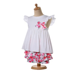 Girls Dress Outfits 2 3 4 5 6 8 10 12 Sleeveless Dress + Fruit Printed Pants Set - Picture 1 of 12