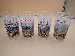 SET OF 4! AUTHENTIC KENTUCKY DERBY 105 GLASSES 1979 MINT JULEP GLASSES CHURCHILL - Picture 1 of 4